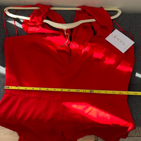 Wayf Red Ruffle-Strap Jumpsuit - Picture 5 of 7